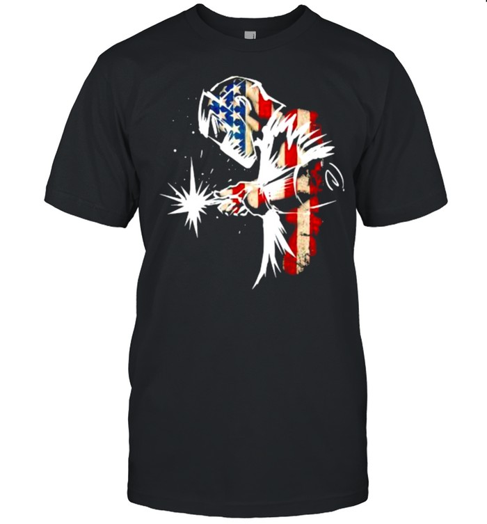 Love Welder Proud American Flag T-Shirt Love Welder Proud American Flag T-Shirt
