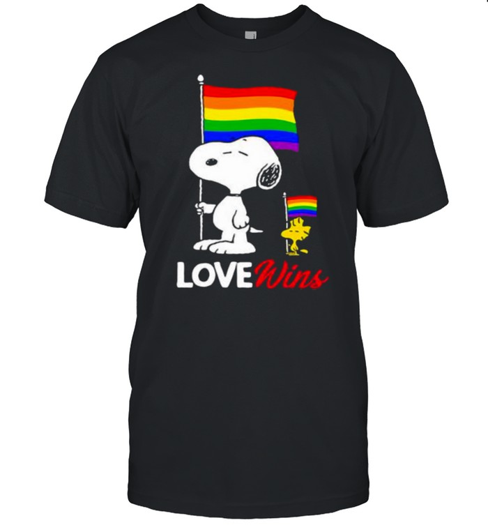 Love Win Snoopy Lgbt Flag T-Shirt