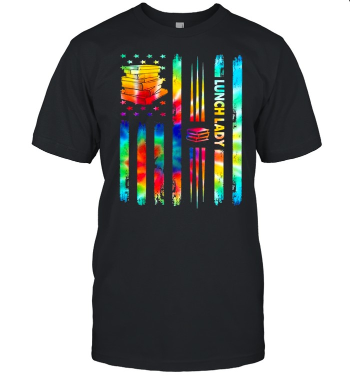 Lunch Lady Hippie Colors American Flag T-Shirt