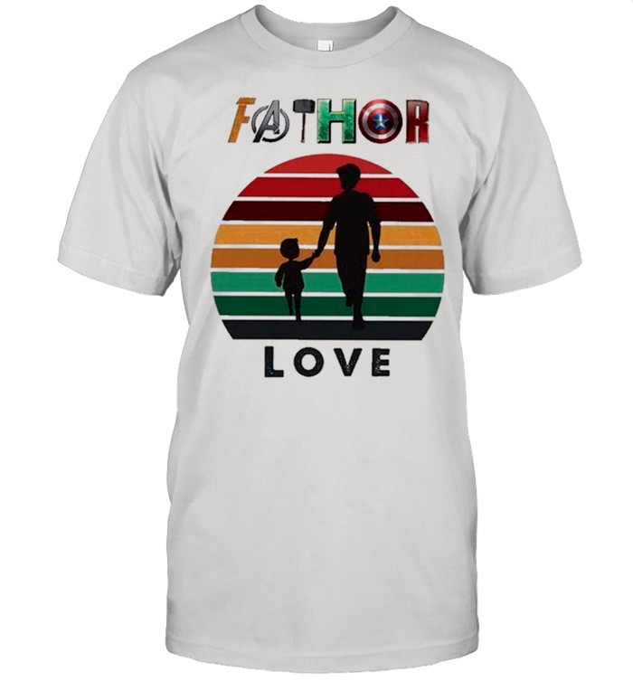 Marvel Avengers Fathor Love Dad And Son Vintage T-Shirt Marvel Avengers Fathor Love Dad And Son Vintage T-Shirt